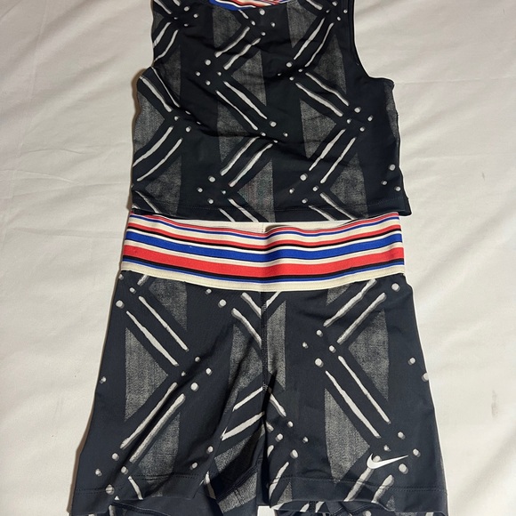 Nike Other - Nike Pro Black and Striped Athletic Wear Set